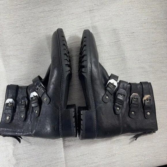 Stuart Weitzman Leather Moto Boots - 8.5 - Picture 7 of 8